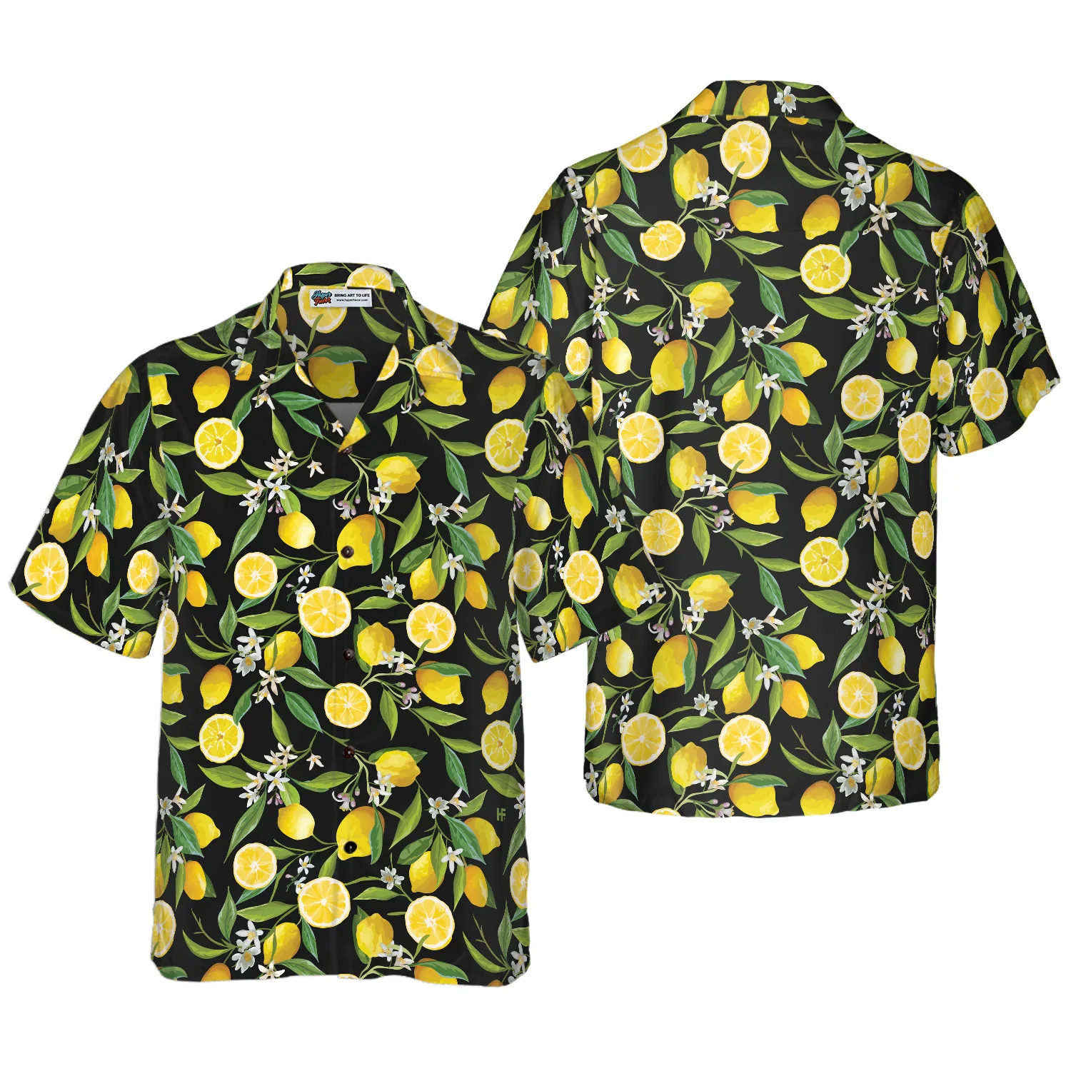 Summertime Watercolor Lemon Hawaiian Shirt Aloha Shirt For Men and Women