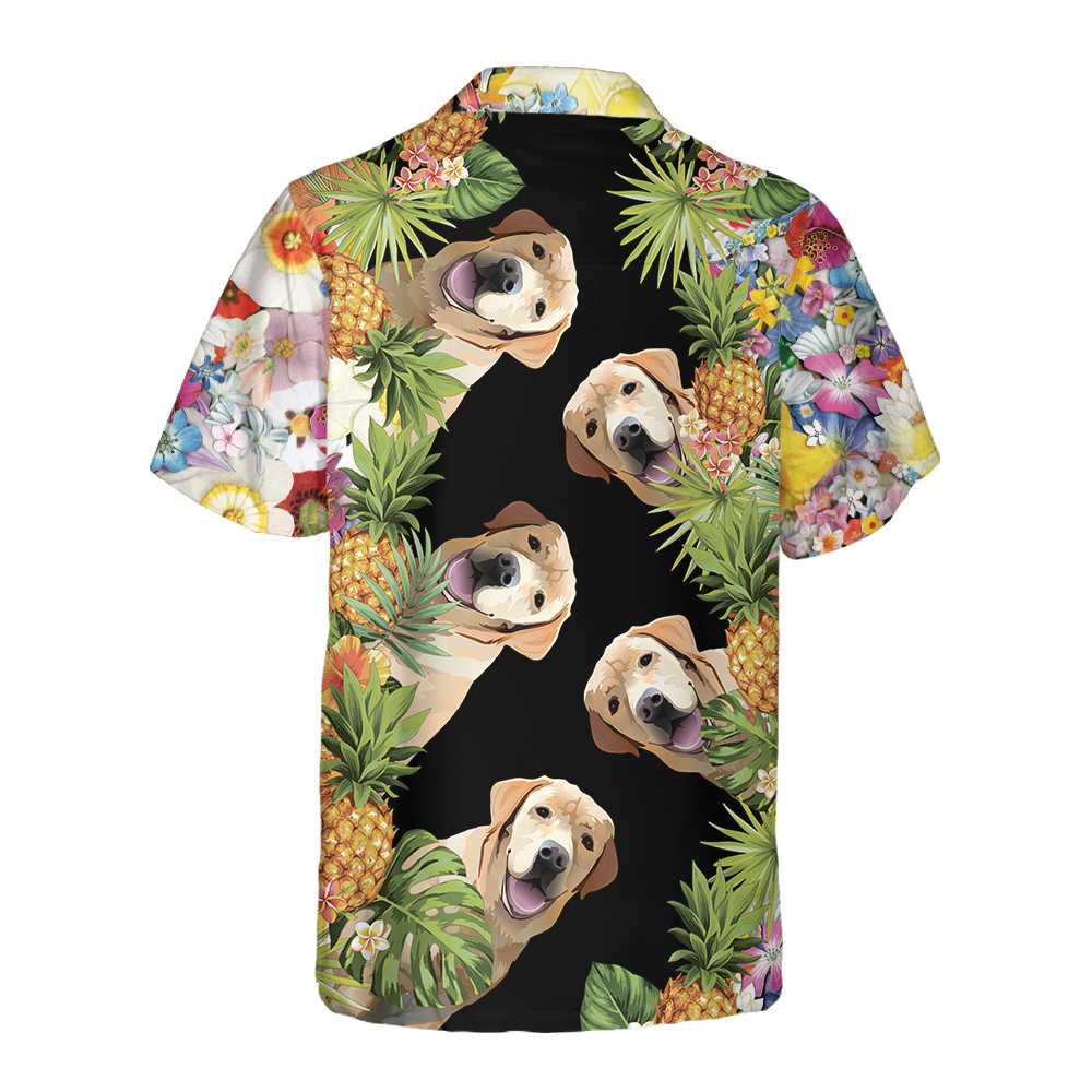 Labrador Retriever Aloha Hawaiian Shirt Funny Yellow Labrador Shirt  Women Aloha Shirt For Men and Women