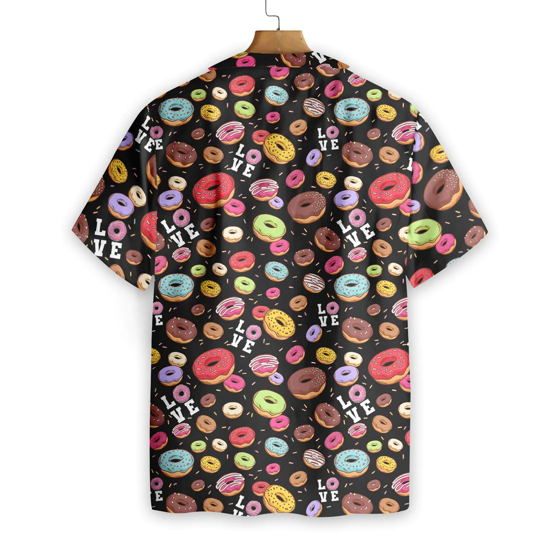 I Love Donut Black Hawaiian Shirt Aloha Shirt For Men and Women