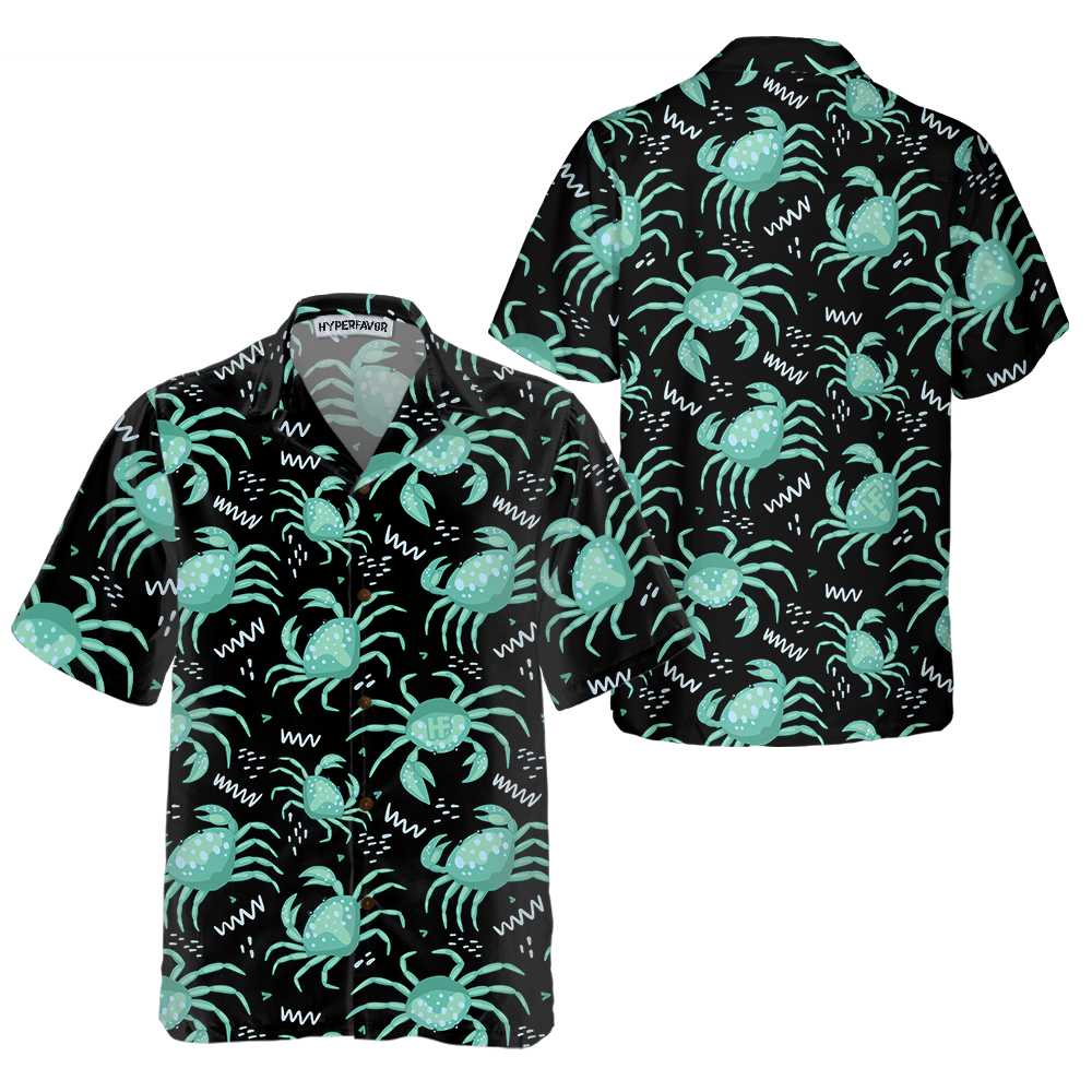 Cute Green Crab Hawaiian Shirt Green Crab Shirt  Women Best Gift For Crab Lover Aloha Shirt For Men and Women