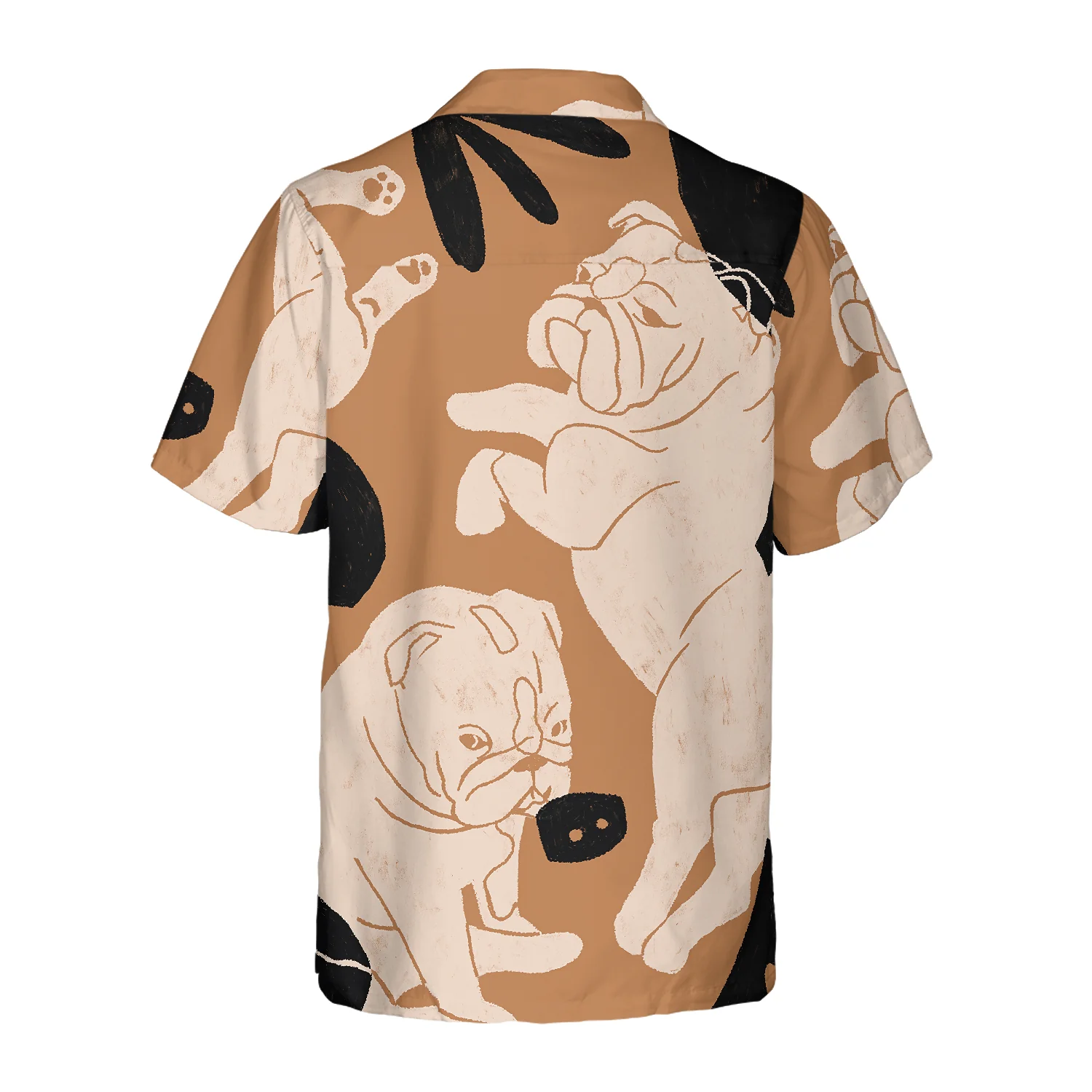 Bulldog Illustration Hawaiian Shirt Aloha Shirt For Men and Women