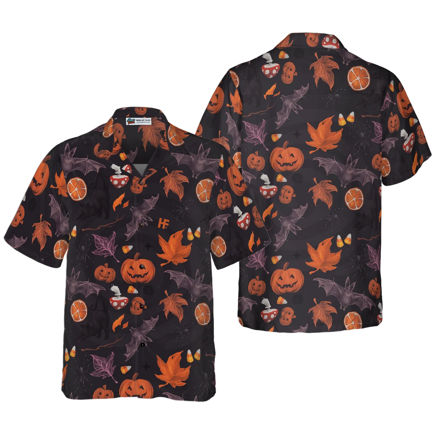 Halloween Spooky Art Hawaiian Shirt Aloha Shirt For Men and Women