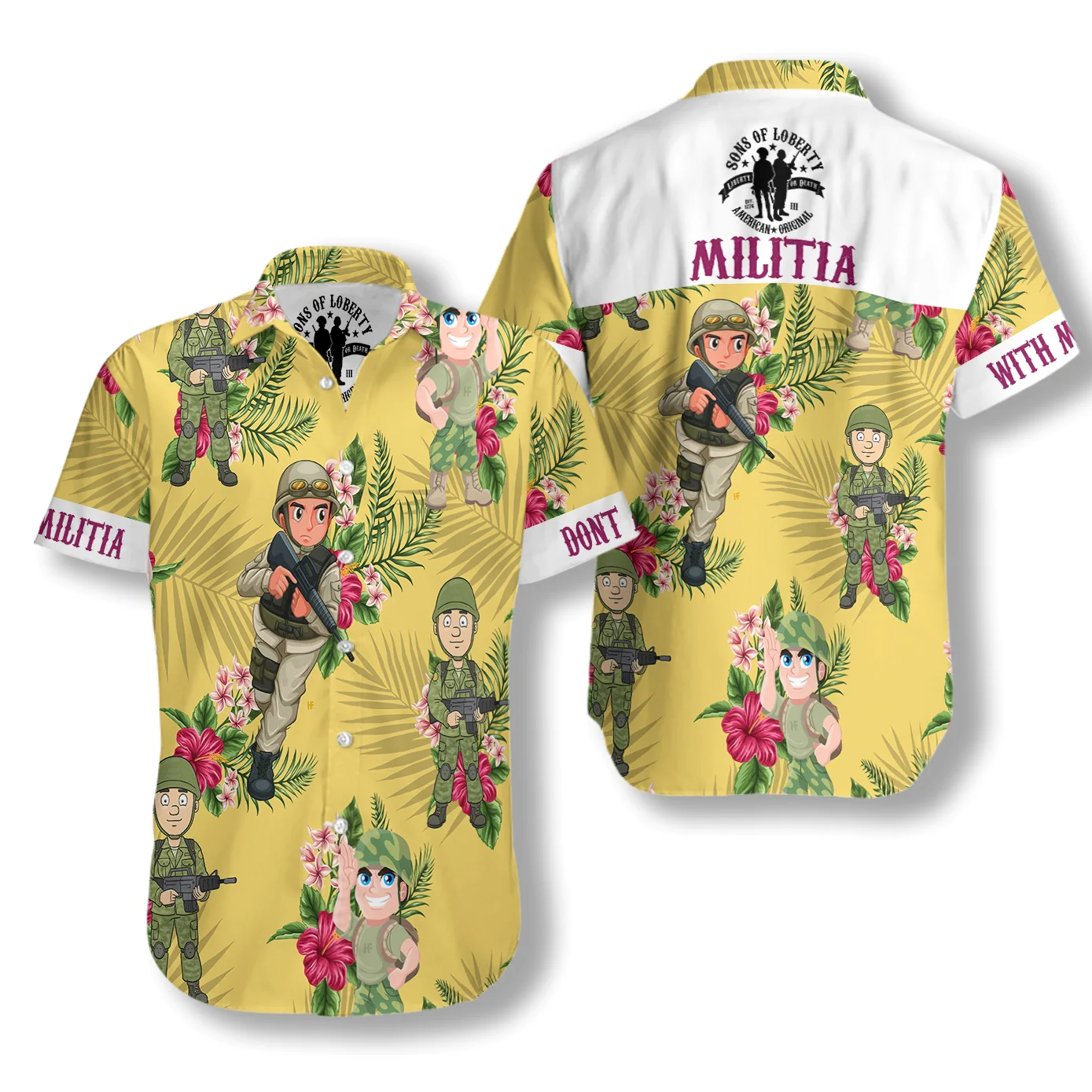 Militia Hawaiian Shirt Aloha Shirt For Men and Women