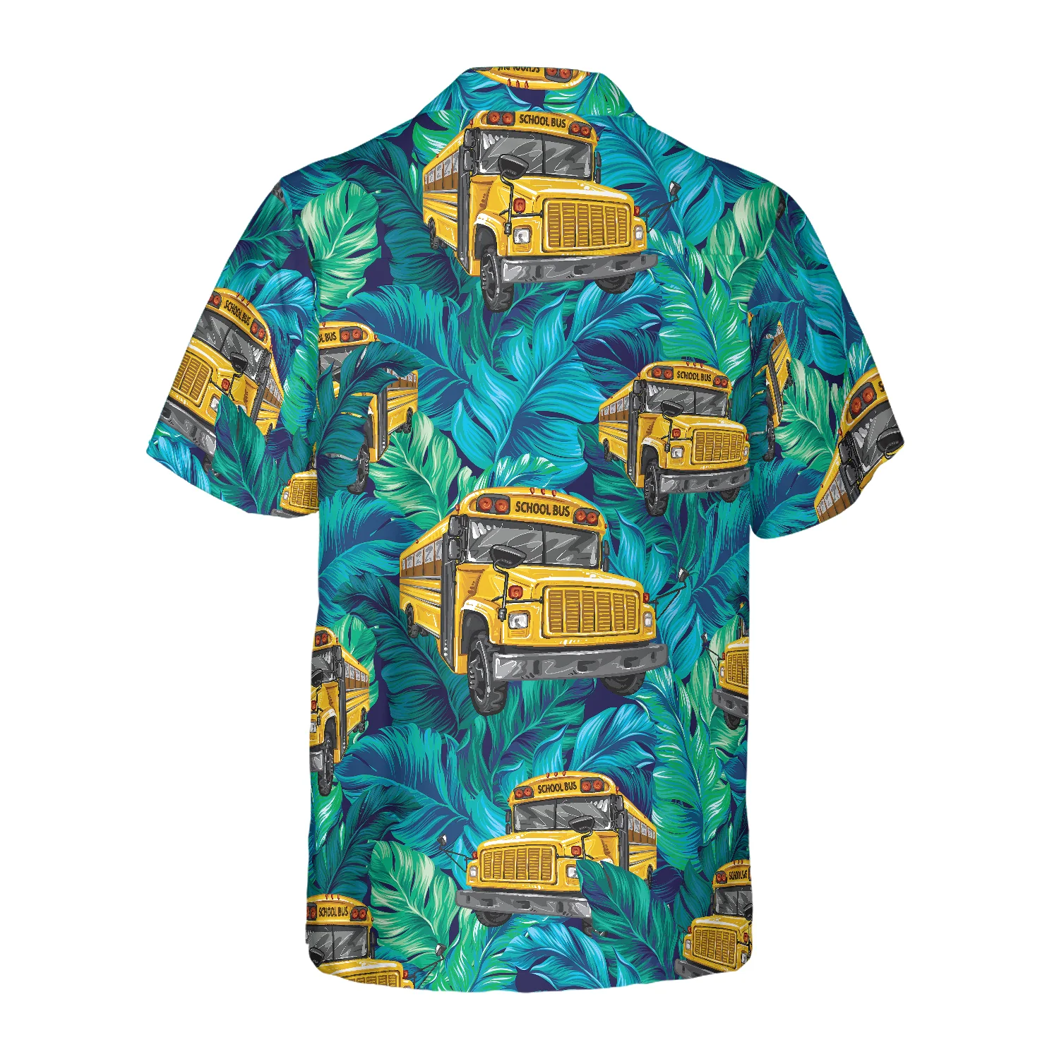 Tropical Leaves School Bus Driver Hawaiian Shirt Best Shirt For School Bus Drivers Unique Gift For Bus Drivers Aloha Shirt For Men and Women