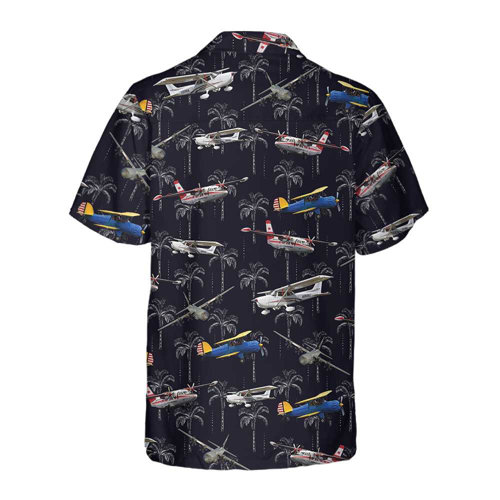 Aircraft On Coconut Forest Hawaiian Shirt Tropical Aircraft Aviation Shirt Aloha Shirt For Men and Women