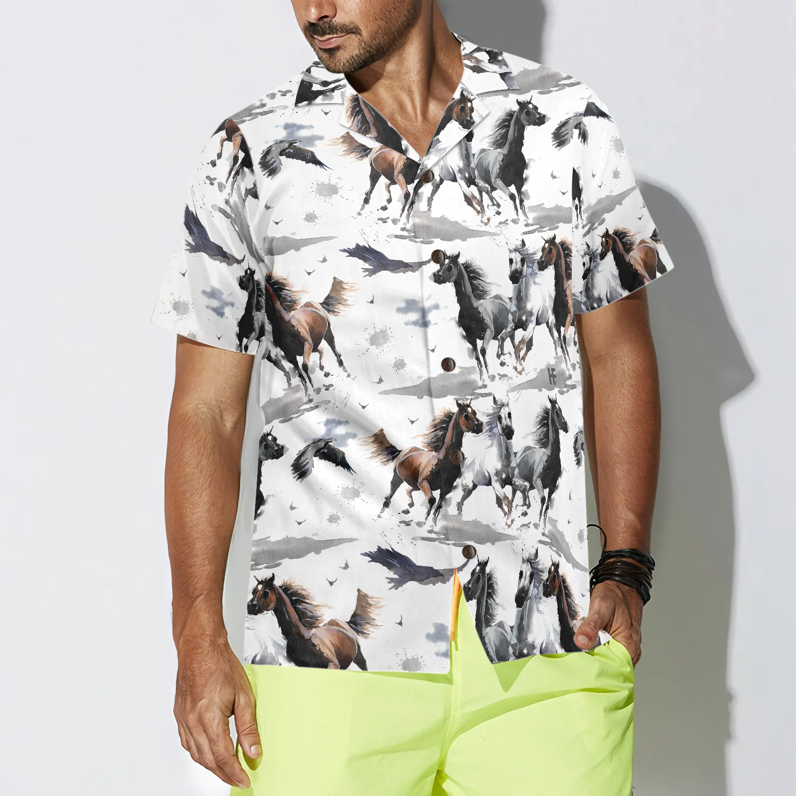 Racing Horses Hawaiian Shirt Aloha Shirt For Men and Women