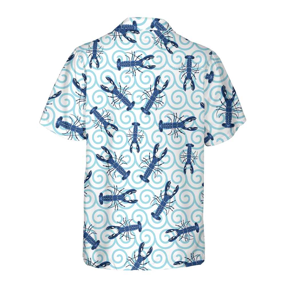 Lobster On Waves Hawaiian Shirt Unique Lobster Shirt Lobster Print Shirt For Adults Aloha Shirt For Men and Women