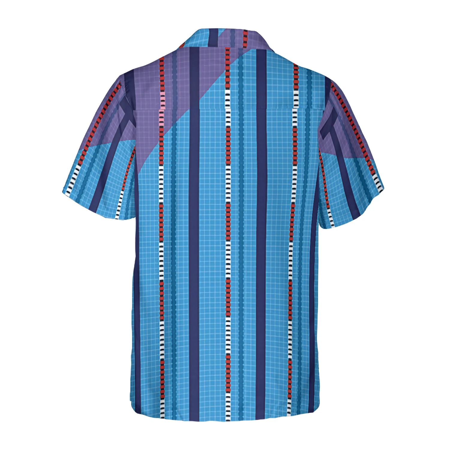 Vertical Swimming Pool Pattern Hawaiian Shirt Aloha Shirt For Men and Women