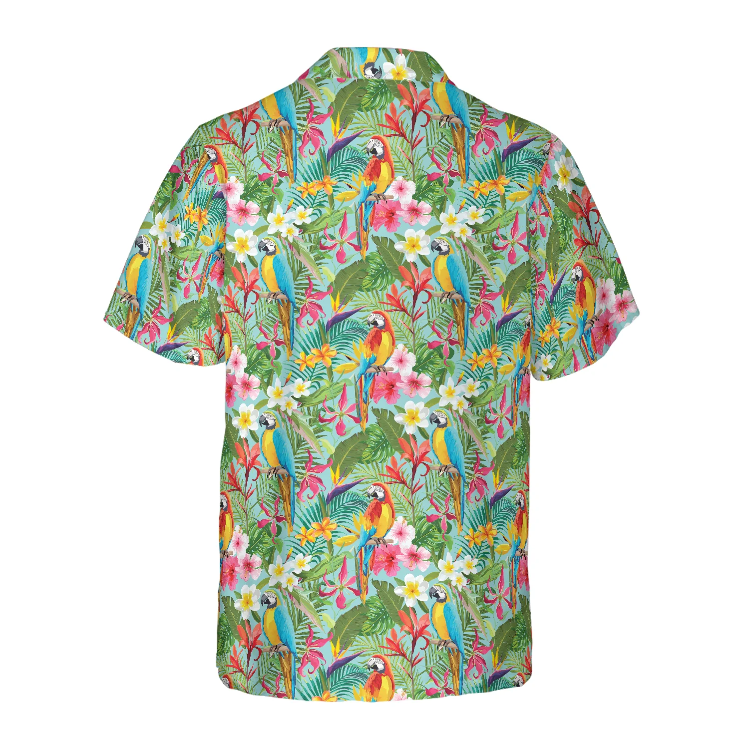 Tropical Floral Parrots Hawaiian Shirt Aloha Shirt For Men and Women