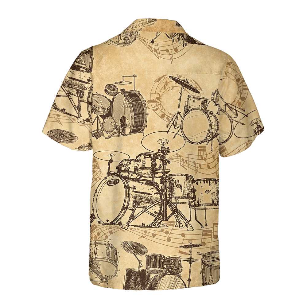 No Drums No Life Hawaiian Shirt Vintage Drum Shirts Best Gift For Dummers Aloha Shirt For Men and Women