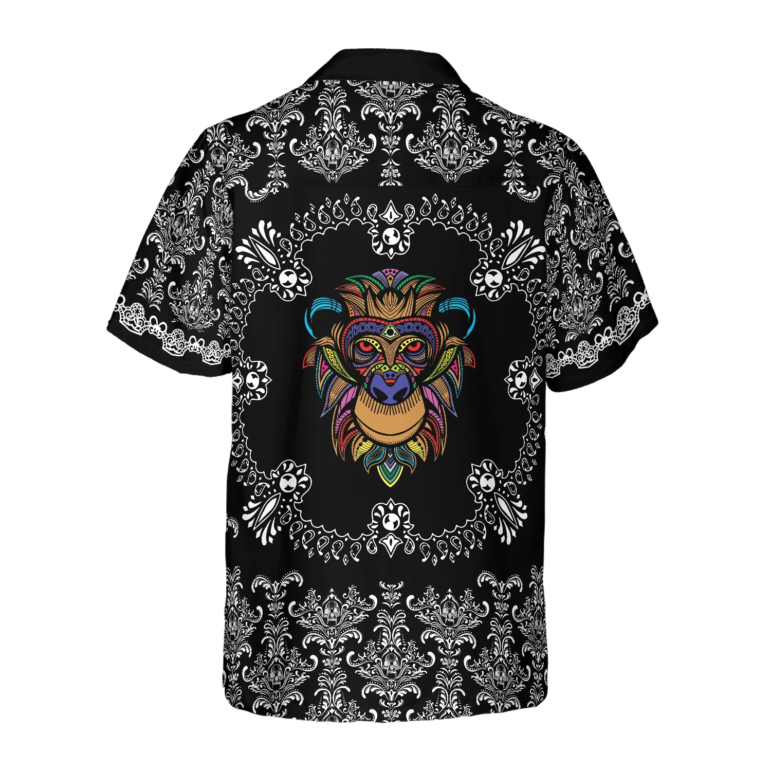 Colorful Monkey With Gothic Pattern Shirt Hawaiian Shirt Aloha Shirt For Men and Women