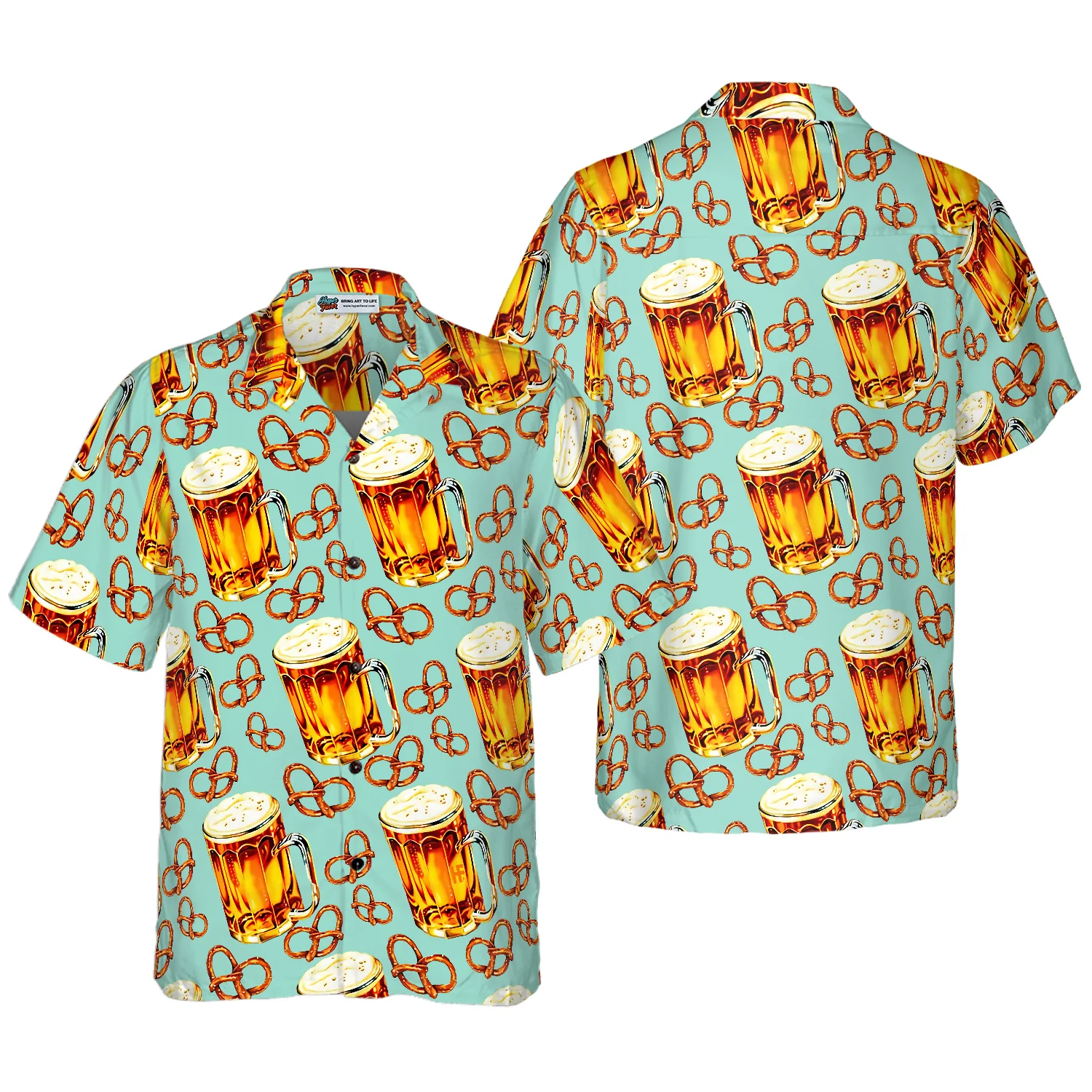 Beer  Pretzel Shirt Hawaiian Shirt Aloha Shirt For Men and Women