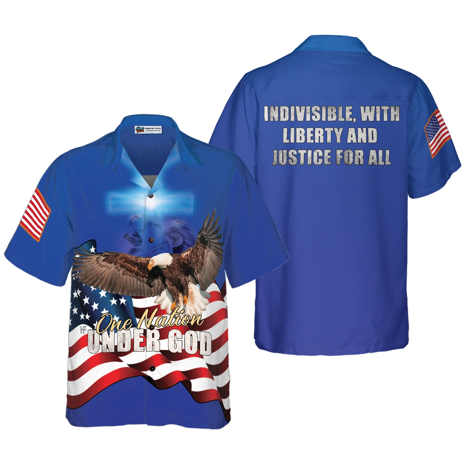 One Nation Under God V2 Hawaiian Shirt Aloha Shirt For Men and Women