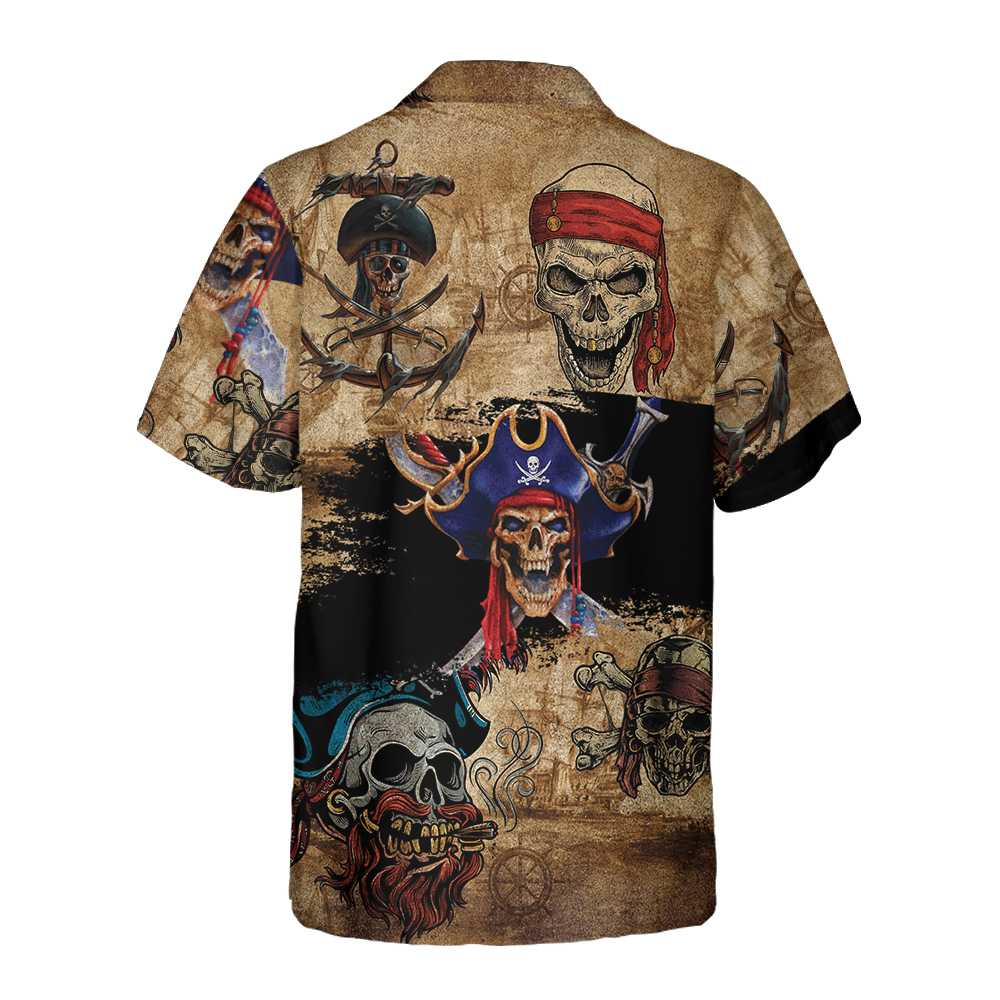 Skull Pirate Hawaiian Shirt Cool Skull Pirate Shirt Pirate Gift Idea Aloha Shirt For Men and Women