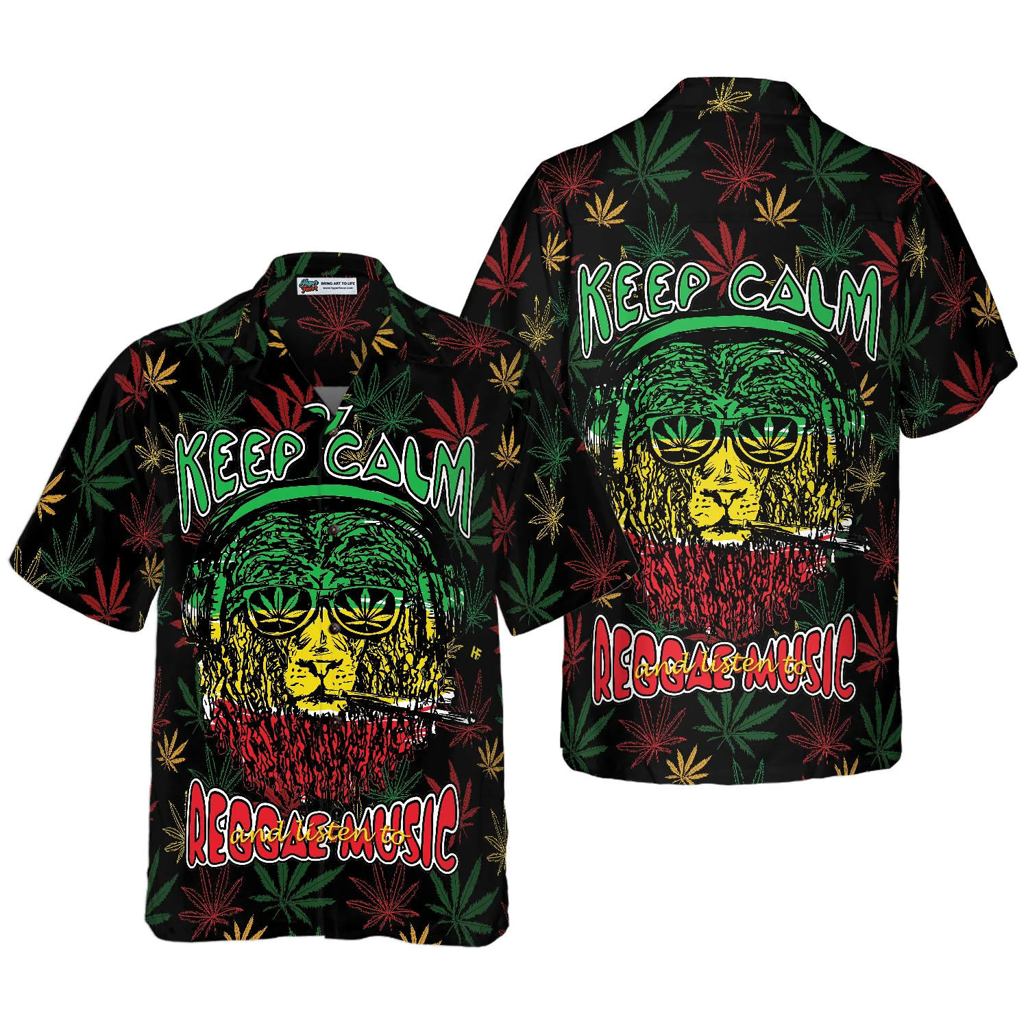 Marijuana Lion With Dreadlocks And Chillum Hawaiian Shirt Aloha Shirt For Men and Women