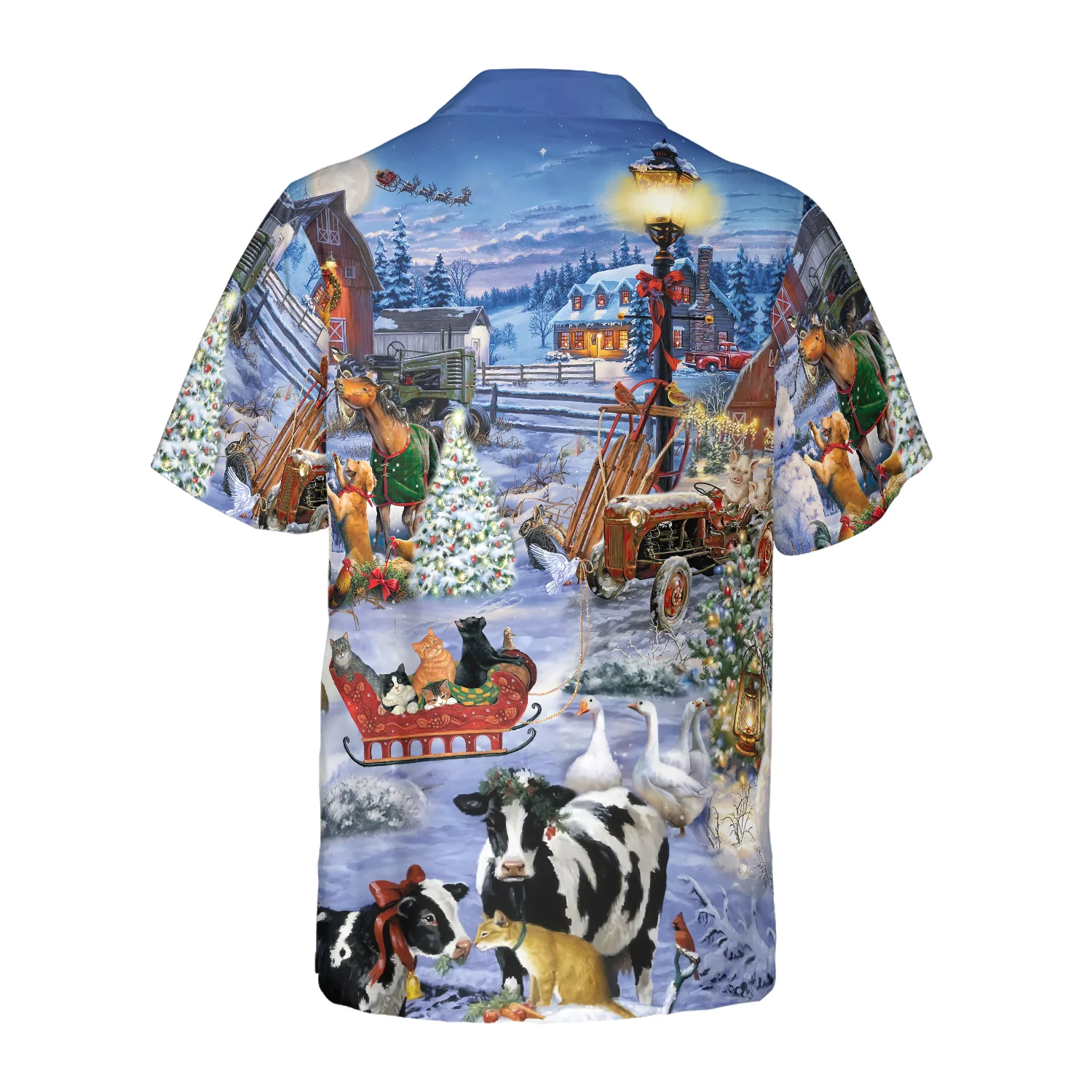 BEAUTIFUL FARM ON CHRISTMAS Hawaiian Shirt Aloha Shirt For Men and Women