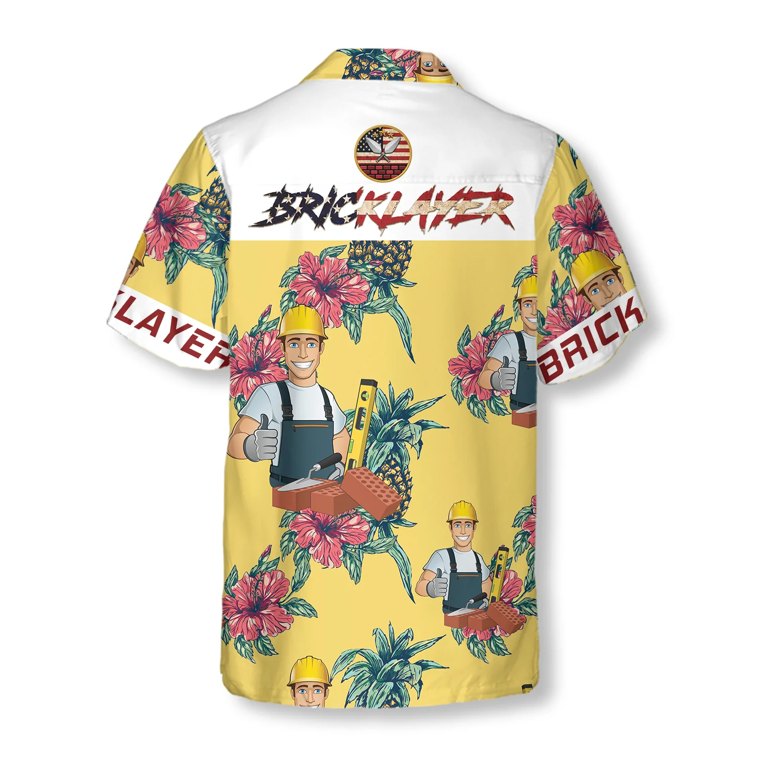 Bricklayer Pineapple Seamless Pattern Hawaiian Shirt Aloha Shirt For Men and Women