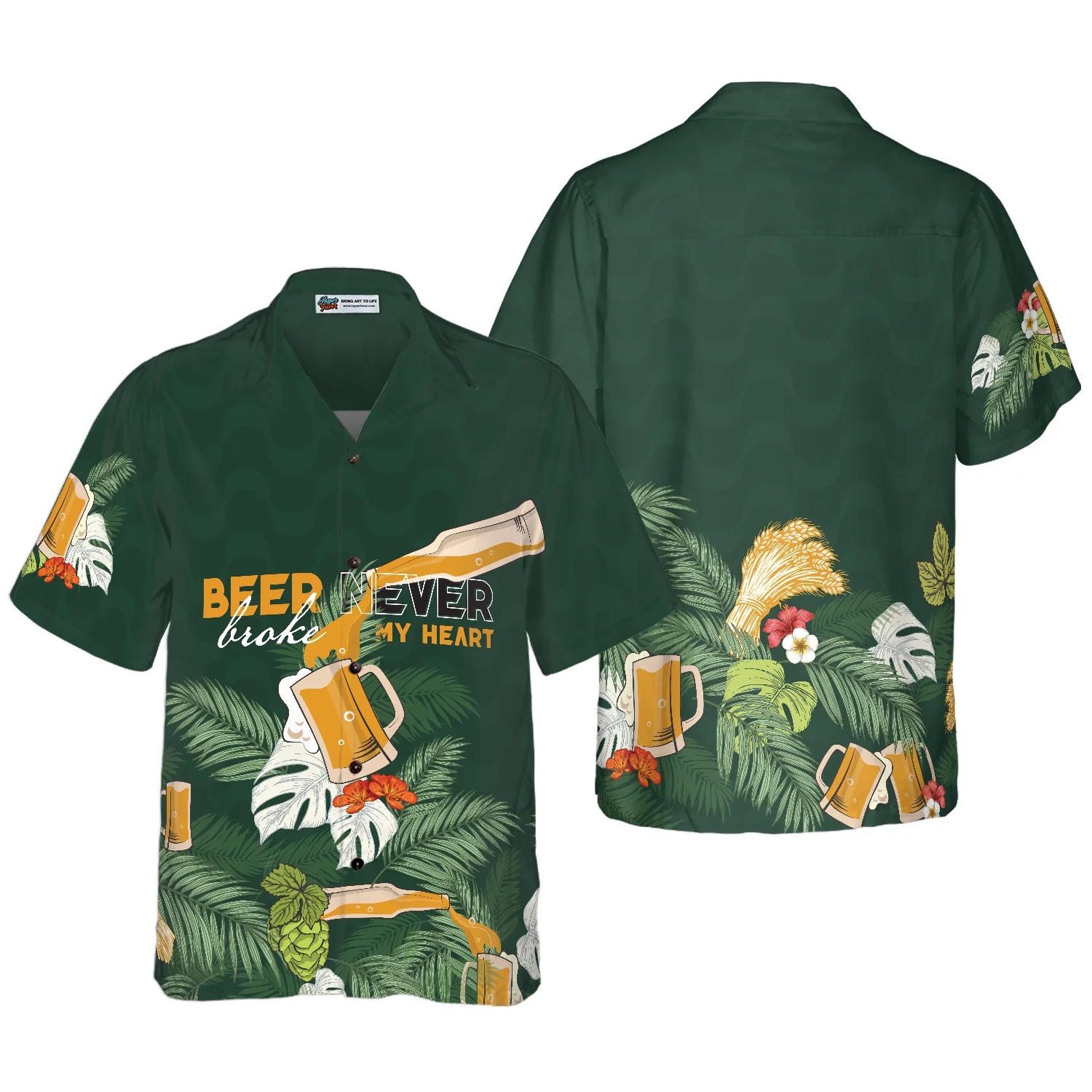 Beer never broke my heart Hawaiian Shirt Beer Lovers Aloha Shirts International Beer Day Shirt Aloha Shirt For Men and Women