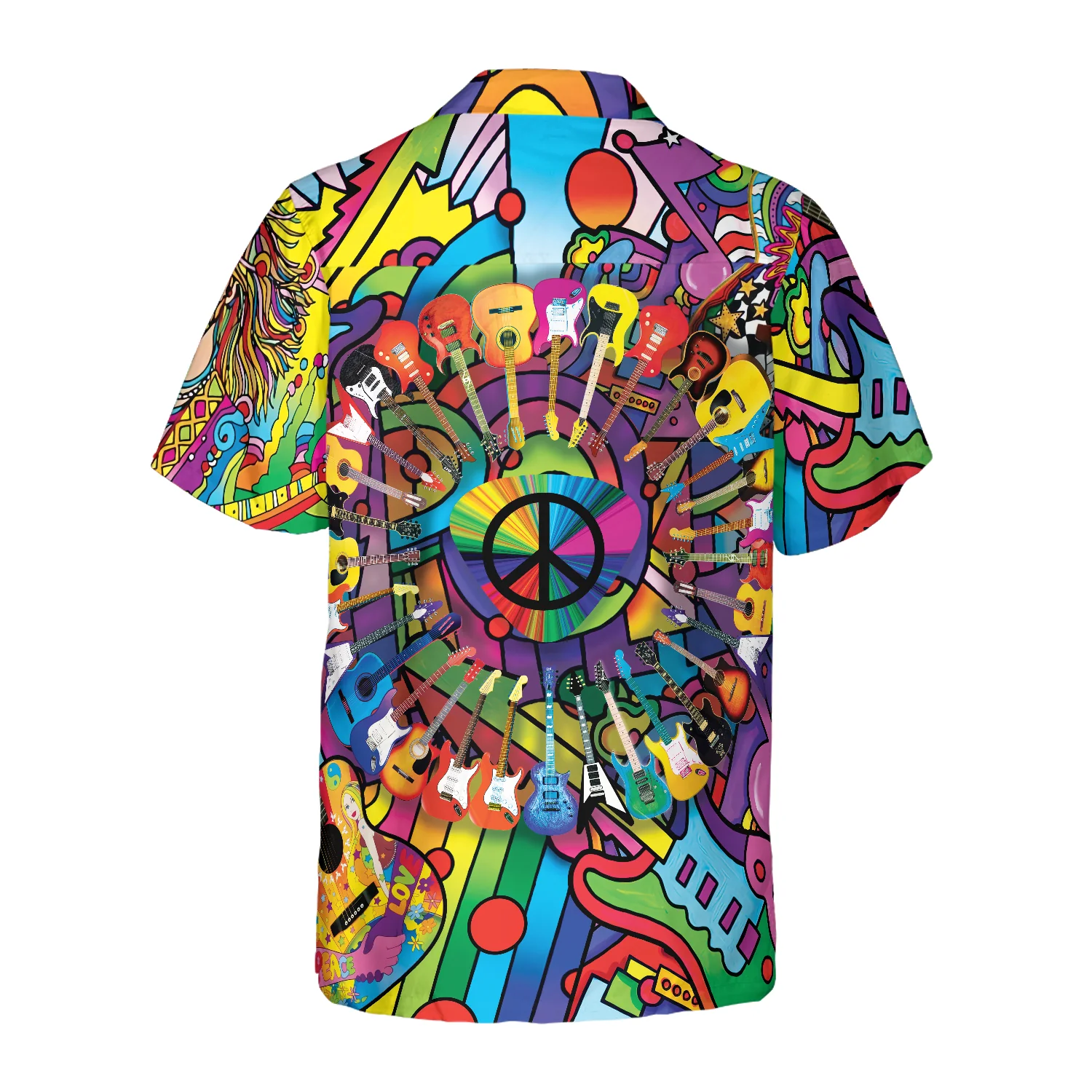 Hippie Guitars Hawaiian Shirt Aloha Shirt For Men and Women