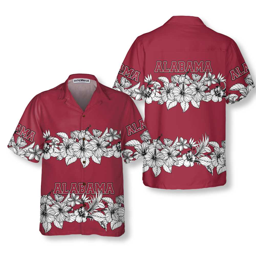 Alabama Flower Hawaiian Shirt Floral Alabama Shirt Alabama Gift Aloha Shirt For Men and Women