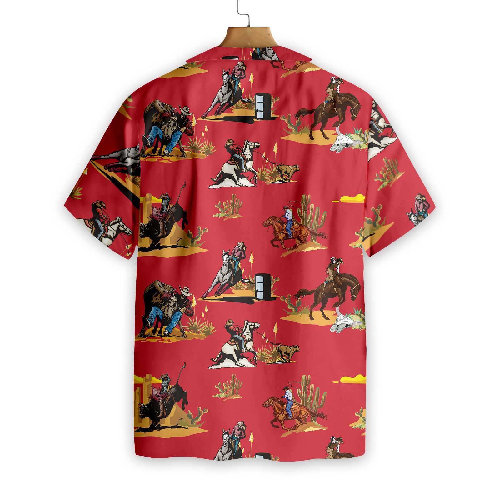 Rodeo Seamless Pattern Hawaiian Shirt Red Version Texas Native Western Shirt Proud Texas Shirt Aloha Shirt For Men and Women