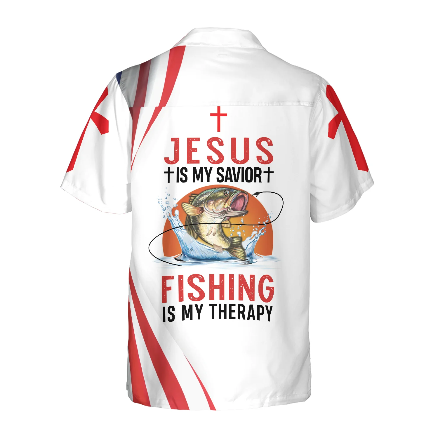 Jesus Is My Savior Fishing Is My Therapy Hawaiian Shirt Aloha Shirt For Men and Women