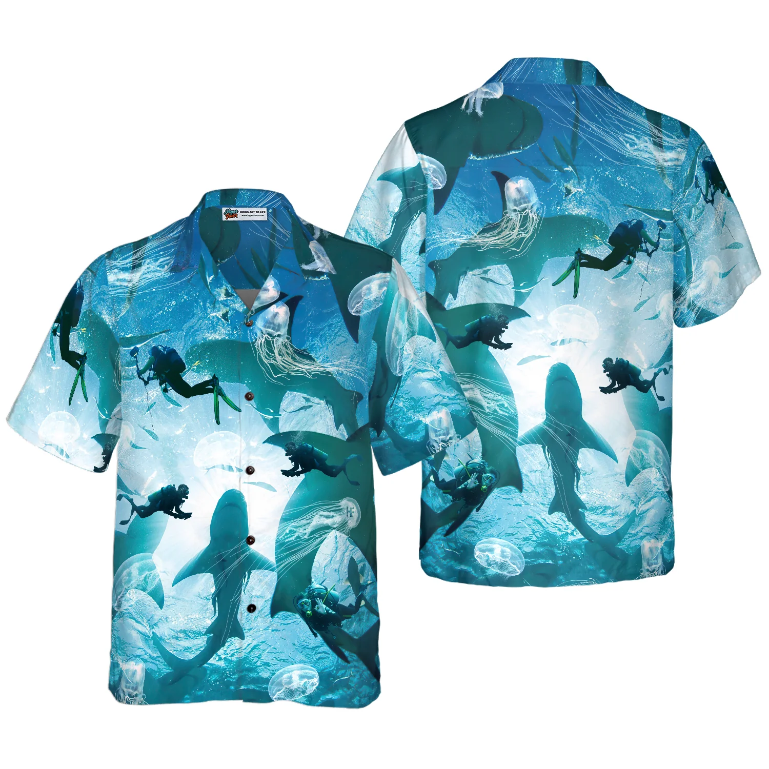 Scuba Diving With Sharks Hawaiian Shirt Aloha Shirt For Men and Women