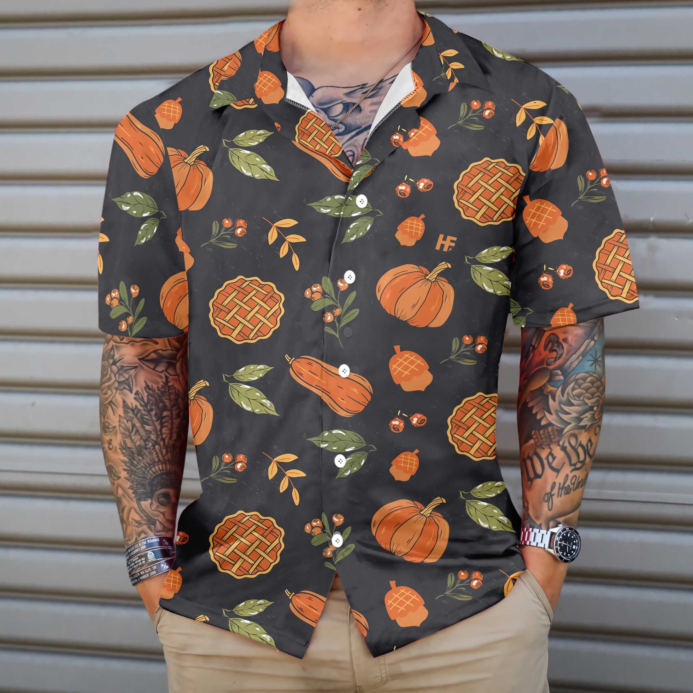 Thanksgiving Food Hawaiian Shirt Funny Thanksgiving Shirt Best Gift For Thanksgiving Day Aloha Shirt For Men and Women