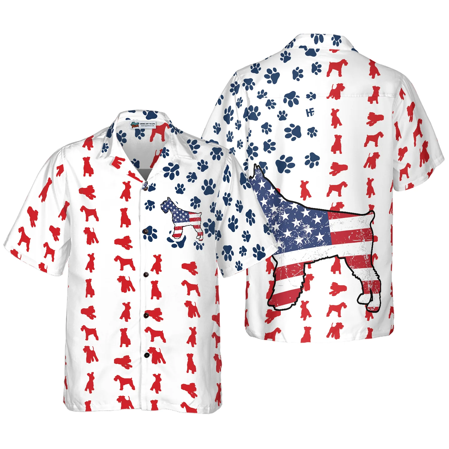 Schnauzer American Flag Hawaiian Shirt Aloha Shirt For Men and Women