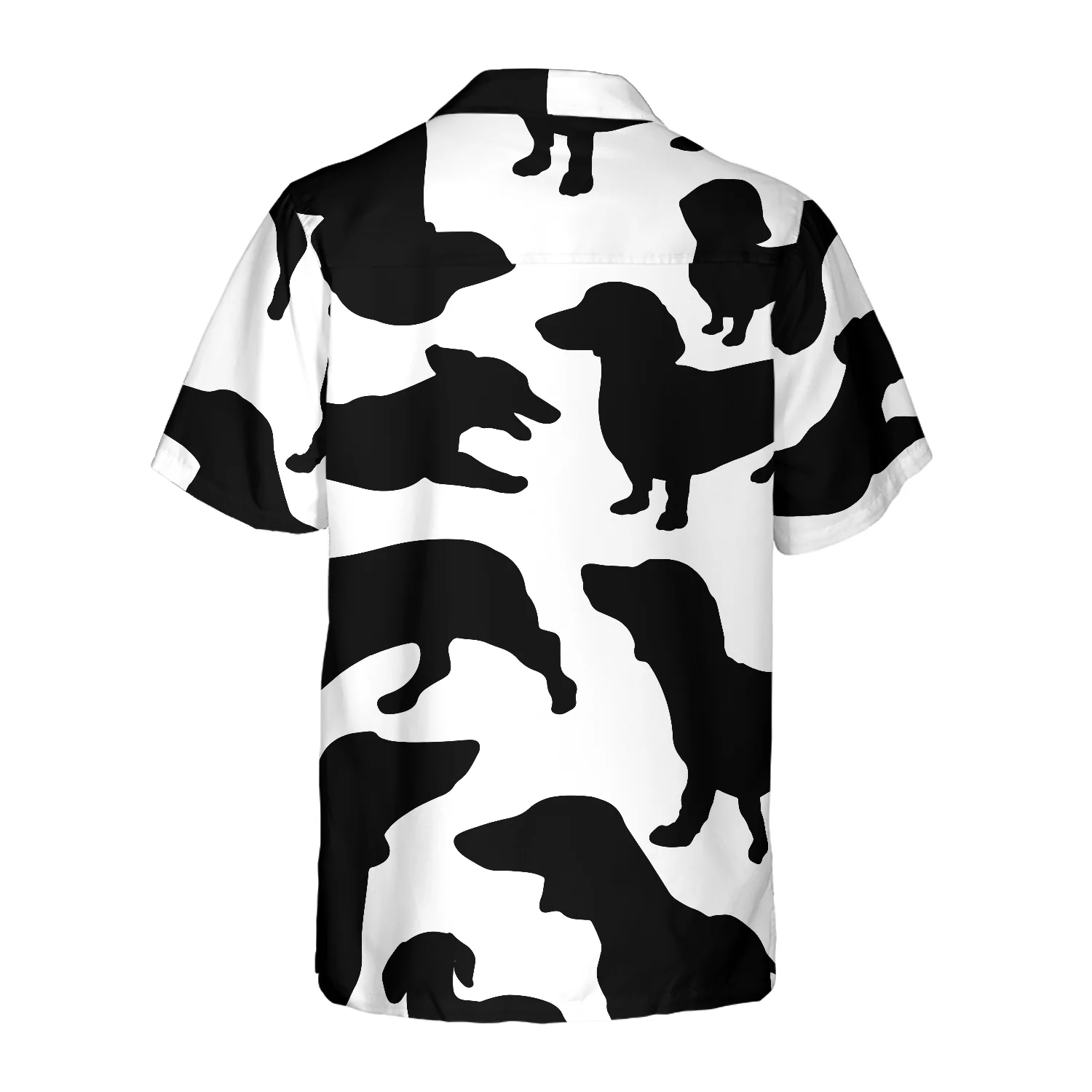 Black And White Dachshunds Pattern Hawaiian Shirt Aloha Shirt For Men and Women