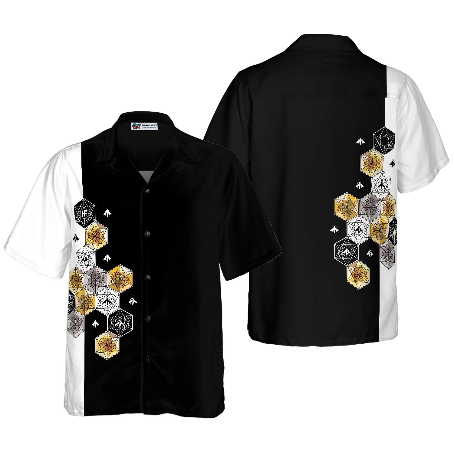 Geometry Bee Hex Hawaiian Shirt Aloha Shirt For Men and Women