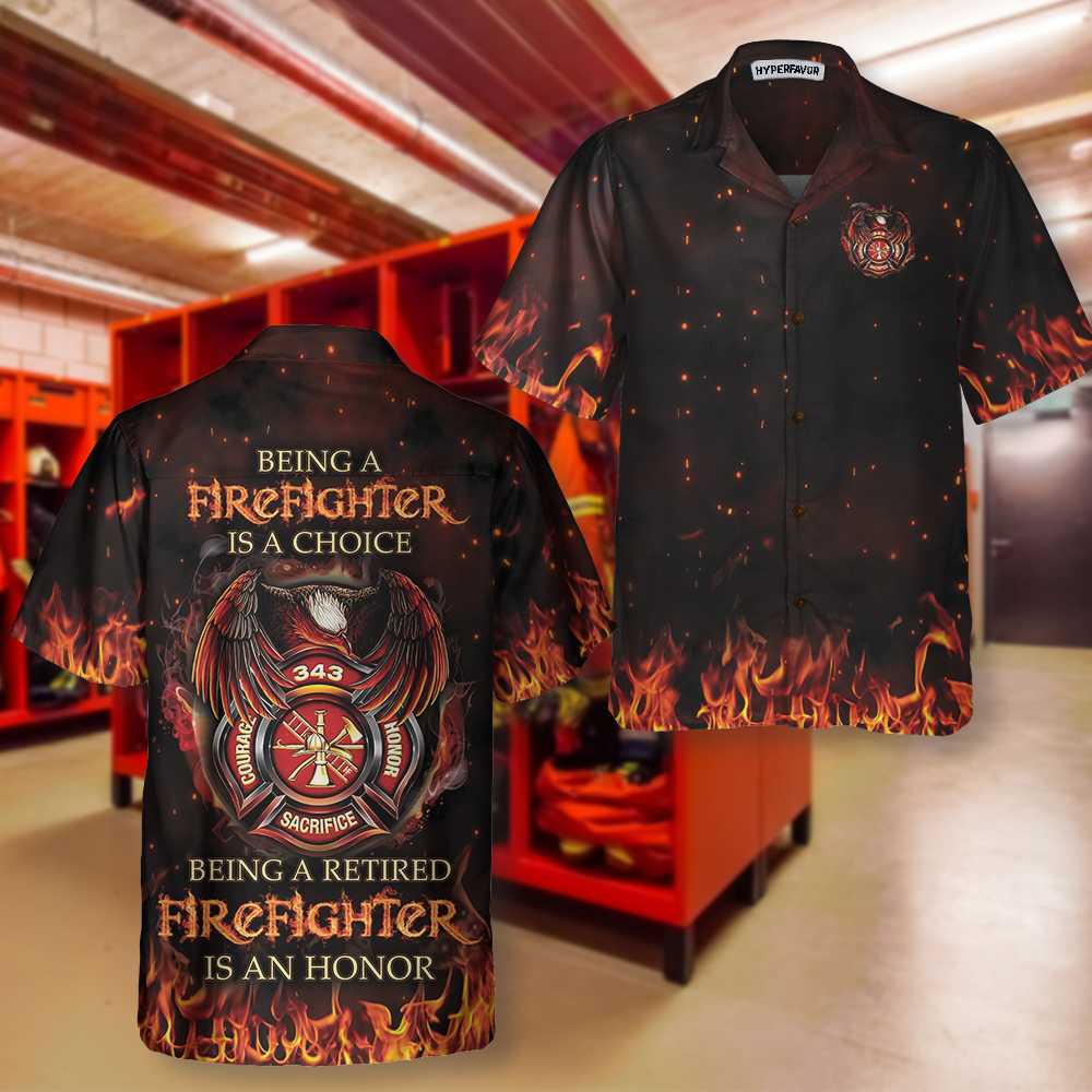 Retired Firefighter Hawaiian Shirt Unique Retirement Gift for Firefighter Aloha Shirt For Men and Women