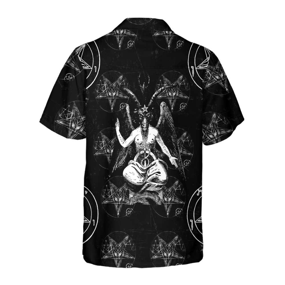 Goat Satan Hawaiian Shirt Cool Goat Shirt For Adults Goat Print Shirt Aloha Shirt For Men and Women