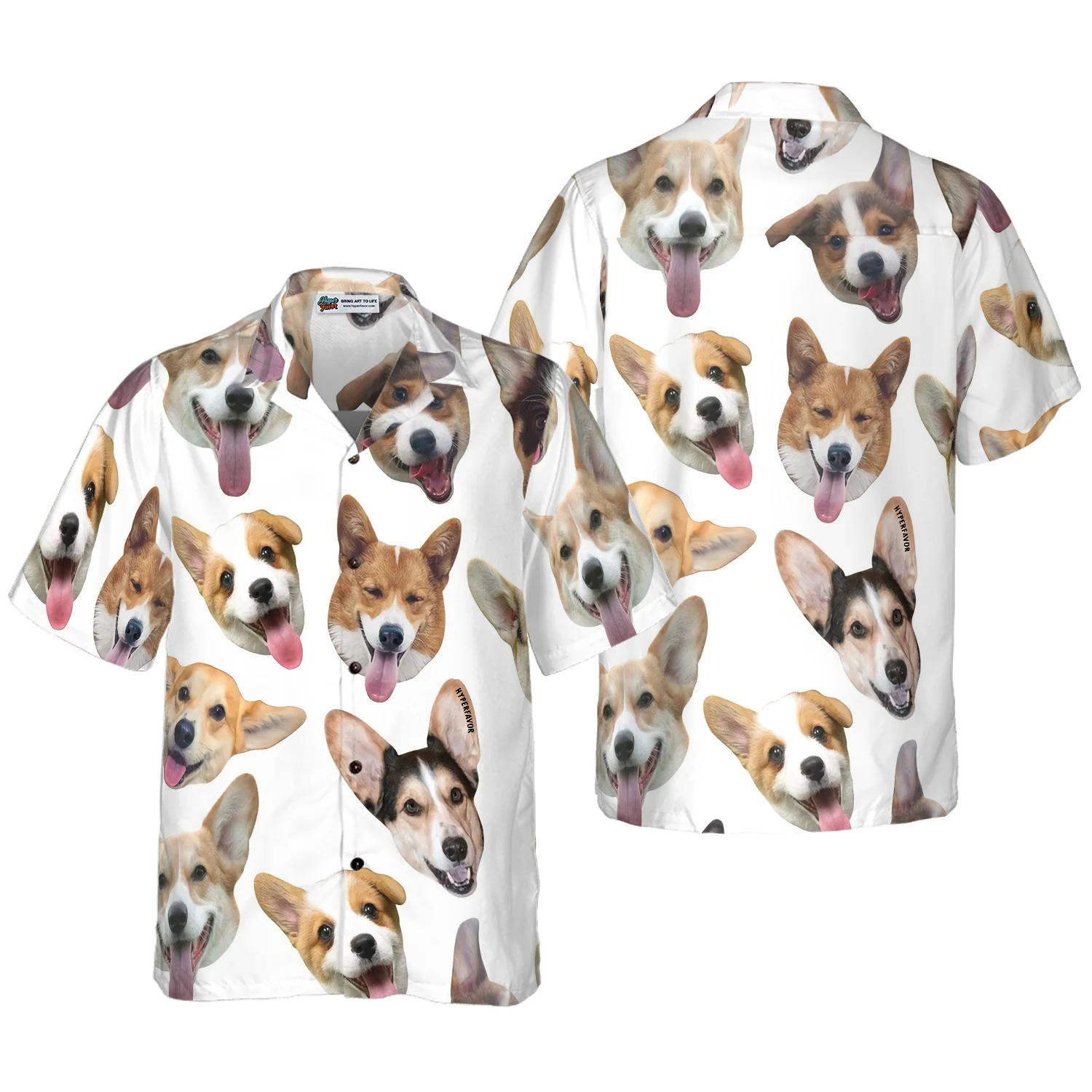 Cute Corgis Smiling Faces Corgi Hawaiian Shirt Best Dog Shirt Aloha Shirt For Men and Women