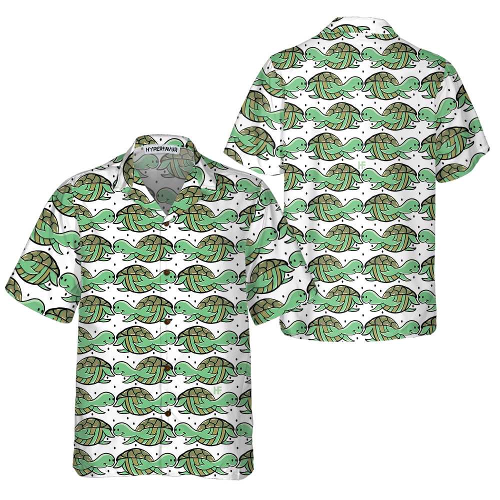 Green Turtles Pattern Hawaiian Shirt Turtle Shirt  Women Best Gift For Turtle Lover Aloha Shirt For Men and Women