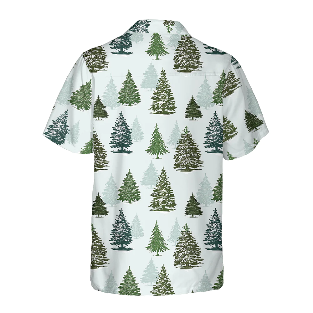 Christmas Tree Pattern Shirt Christmas Hawaiian Shirt Aloha Shirt For Men and Women