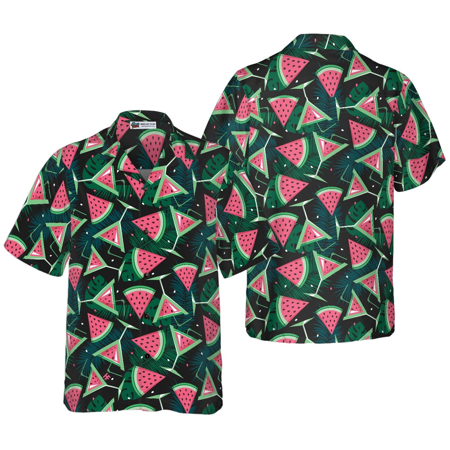 Watermelon Slices Cocktails Hawaiian Shirt Aloha Shirt For Men and Women