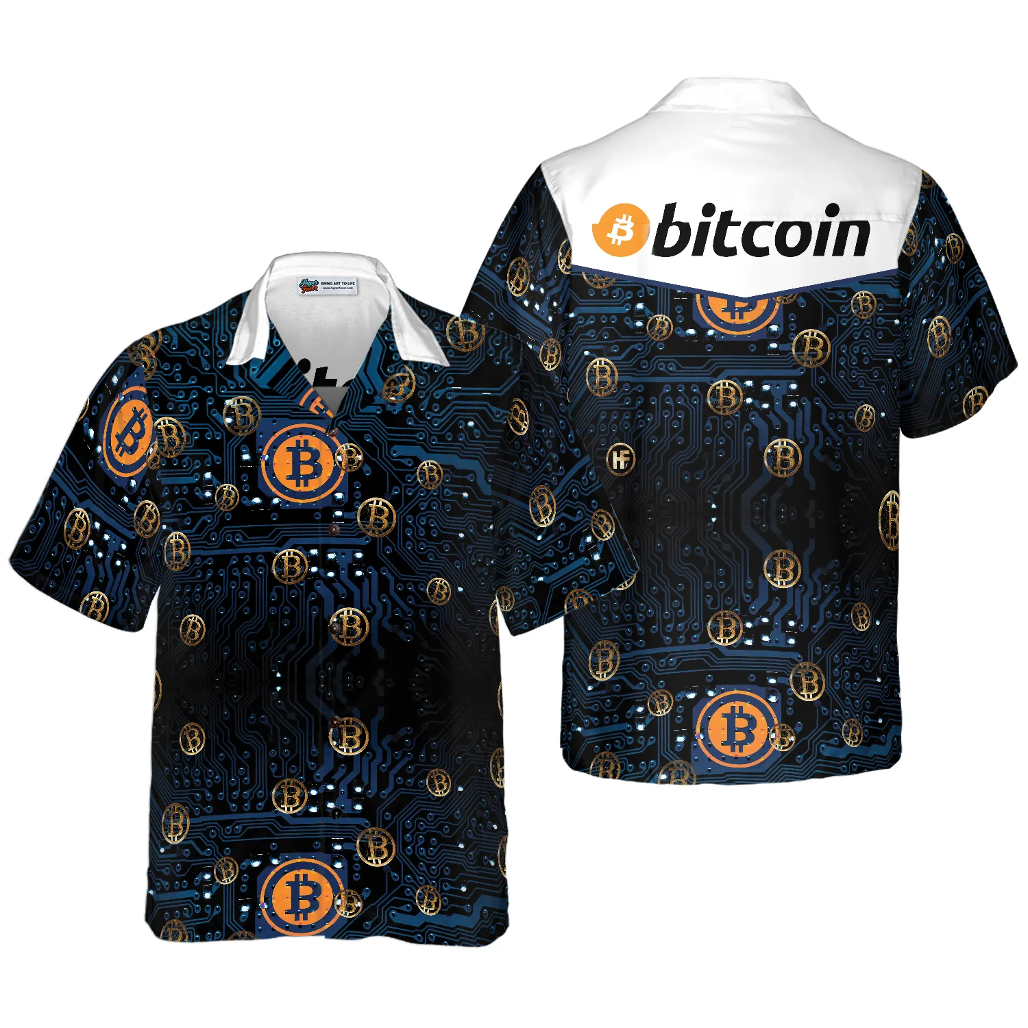 Bitcoin Logo Hawaiian Shirt Aloha Shirt For Men and Women