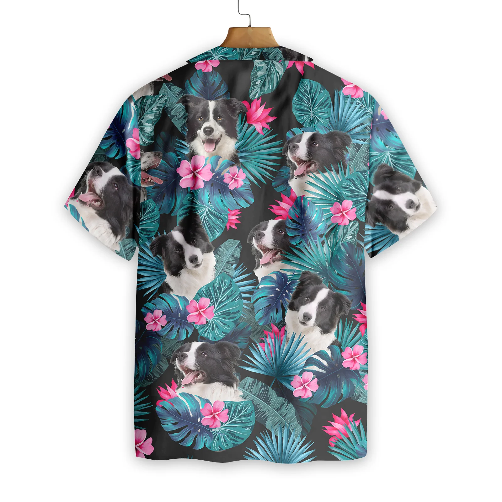 Tropical Border Collie Hawaiian Shirt Aloha Shirt For Men and Women