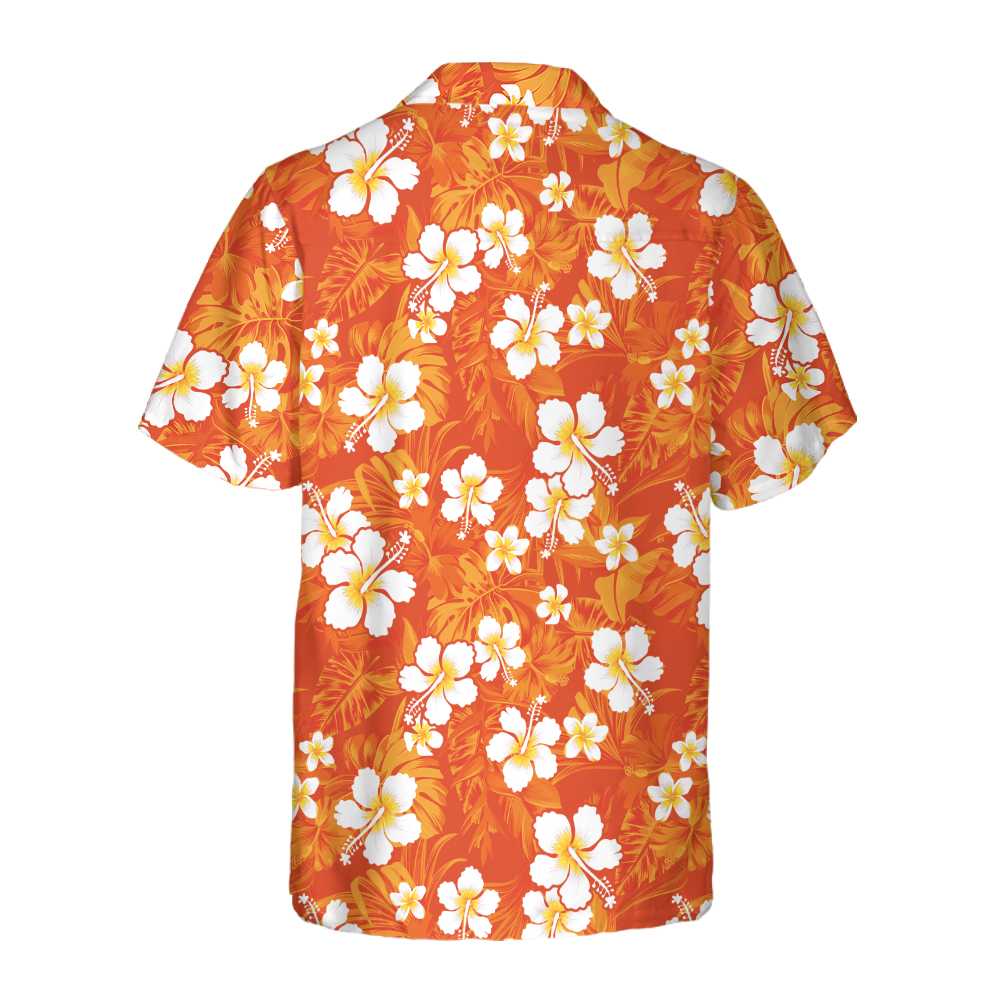 Hawaiian Shirt Aloha Hibiscus Chaba Flower Background Orange Hawaiian Shirt Aloha Shirt For Men and Women