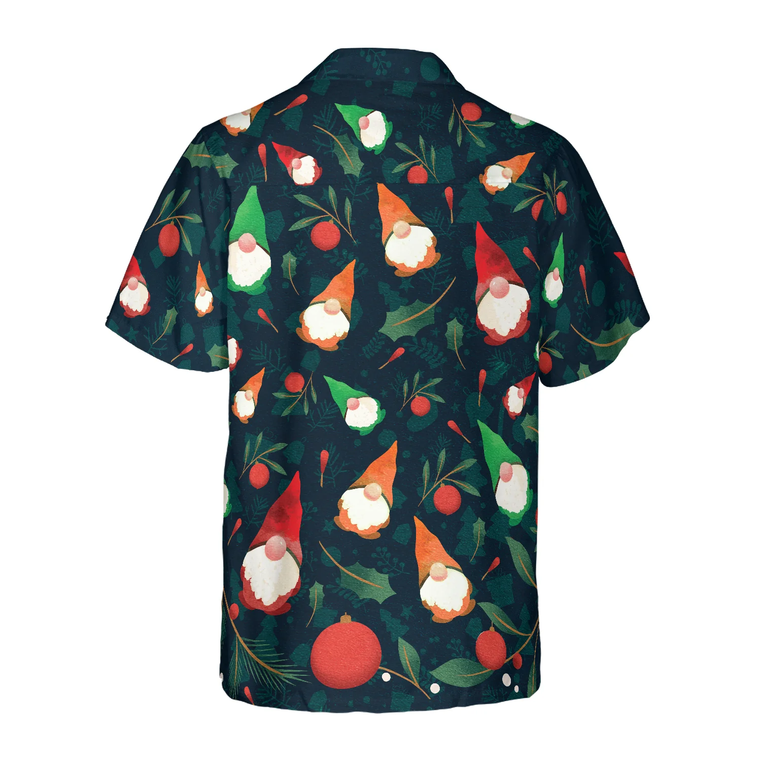 Hyperfavor Christmas Hawaiian Shirts Christmas Gnome Pattern Shirt Short Sleeve Christmas Shirt Idea Gift Aloha Shirt For Men and Women