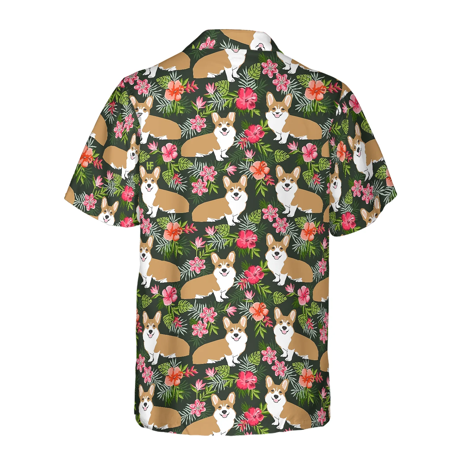 Corgi Tropical Flower Hawaiian Shirt Aloha Shirt For Men and Women