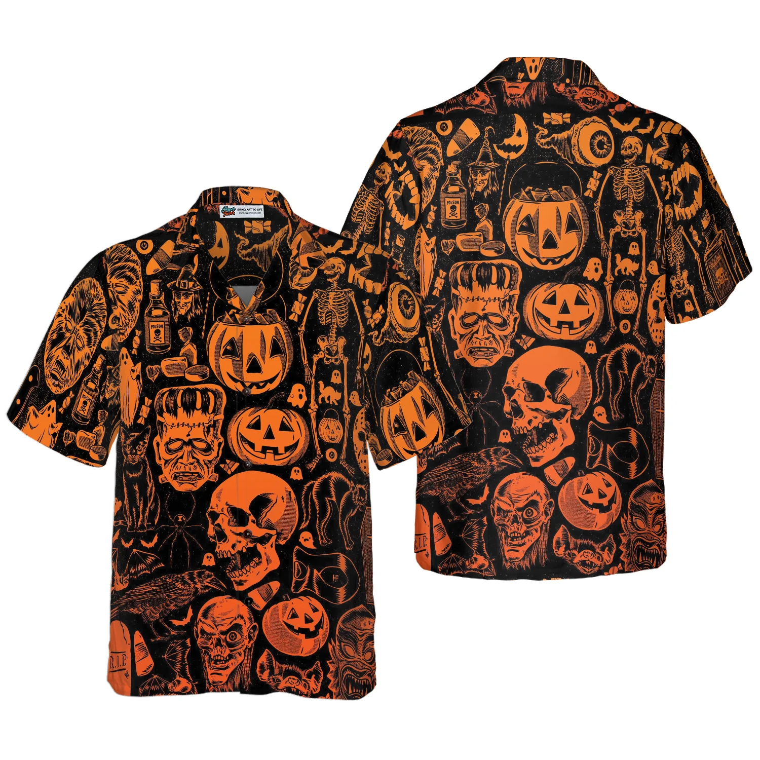 Scary Halloween Monsters Halloween Hawaiian Shirt Halloween Shirt Aloha Shirt For Men and Women