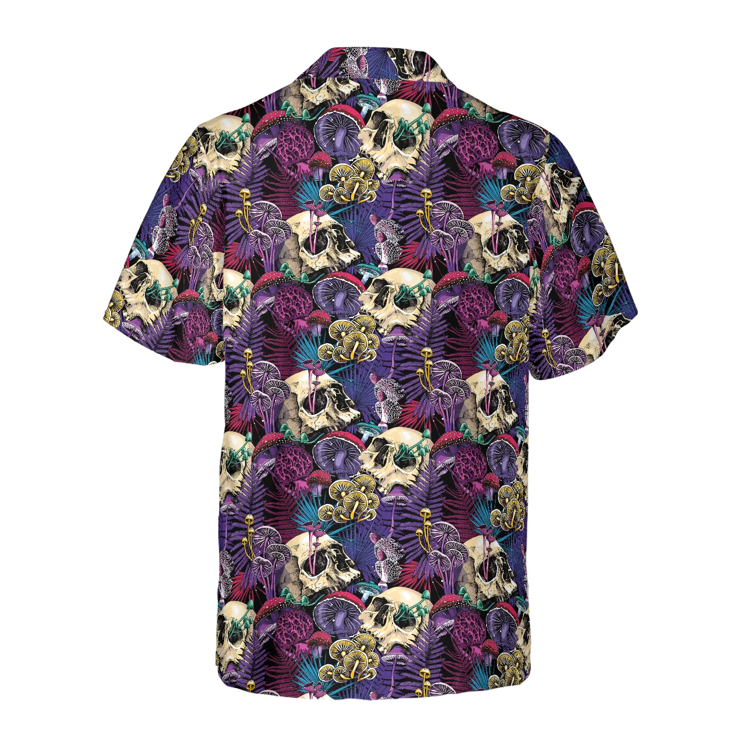 Bright Magic Psychedelic Mushrooms And Skulls Hawaiian Shirt Aloha Shirt For Men and Women