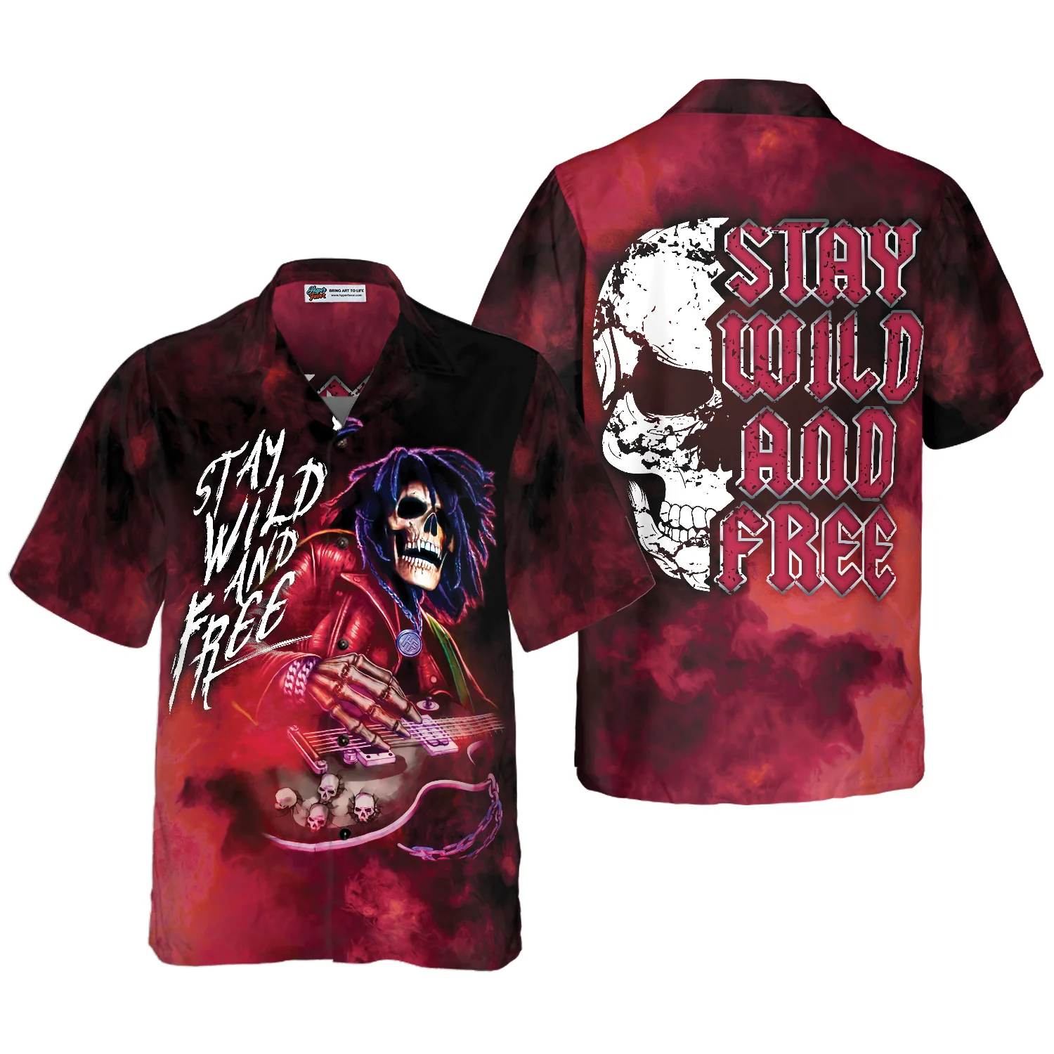 Guitar Stay Wild And Free Hawaiian Shirt Aloha Shirt For Men and Women