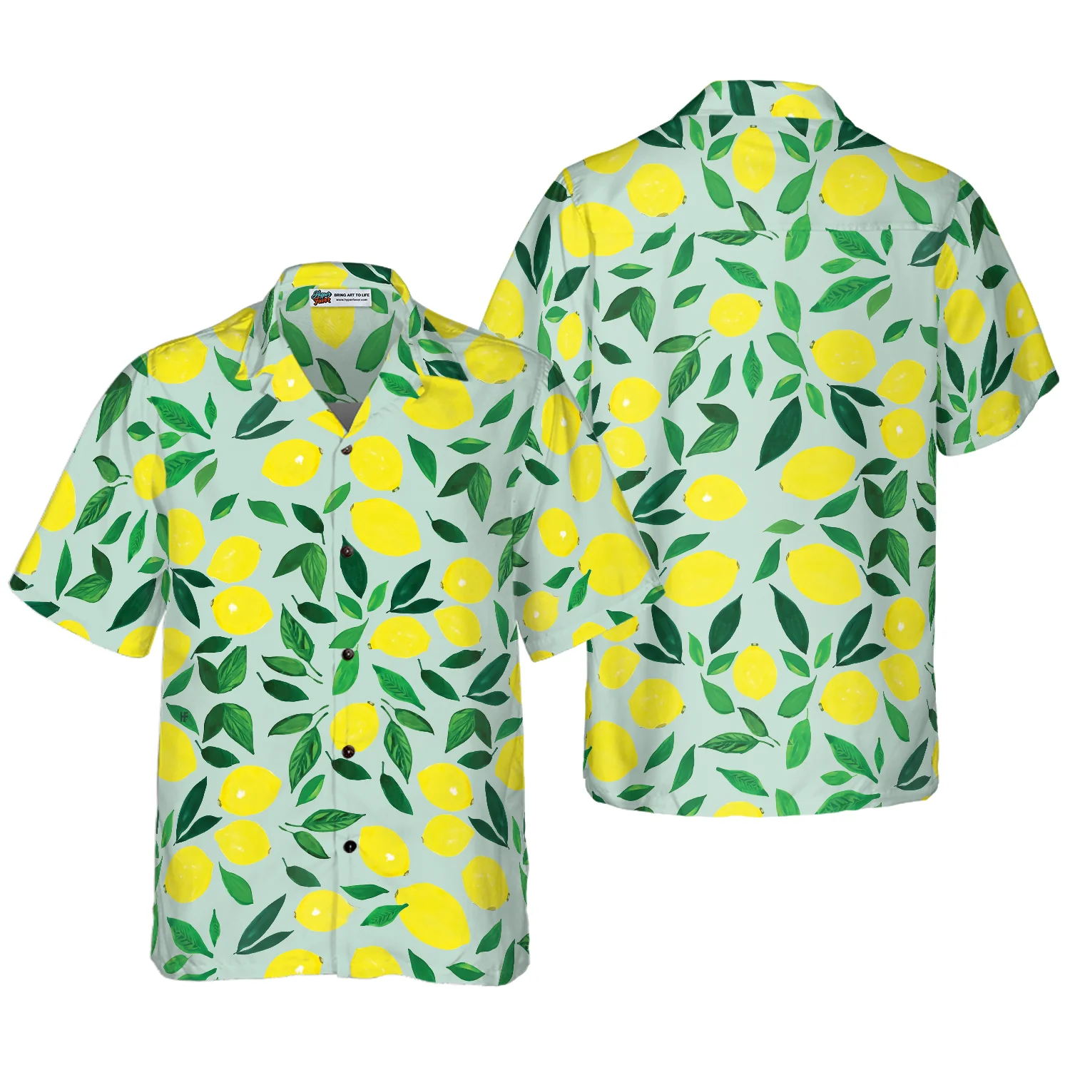 Tropical Lemon  Leaves Hawaiian Shirt Aloha Shirt For Men and Women