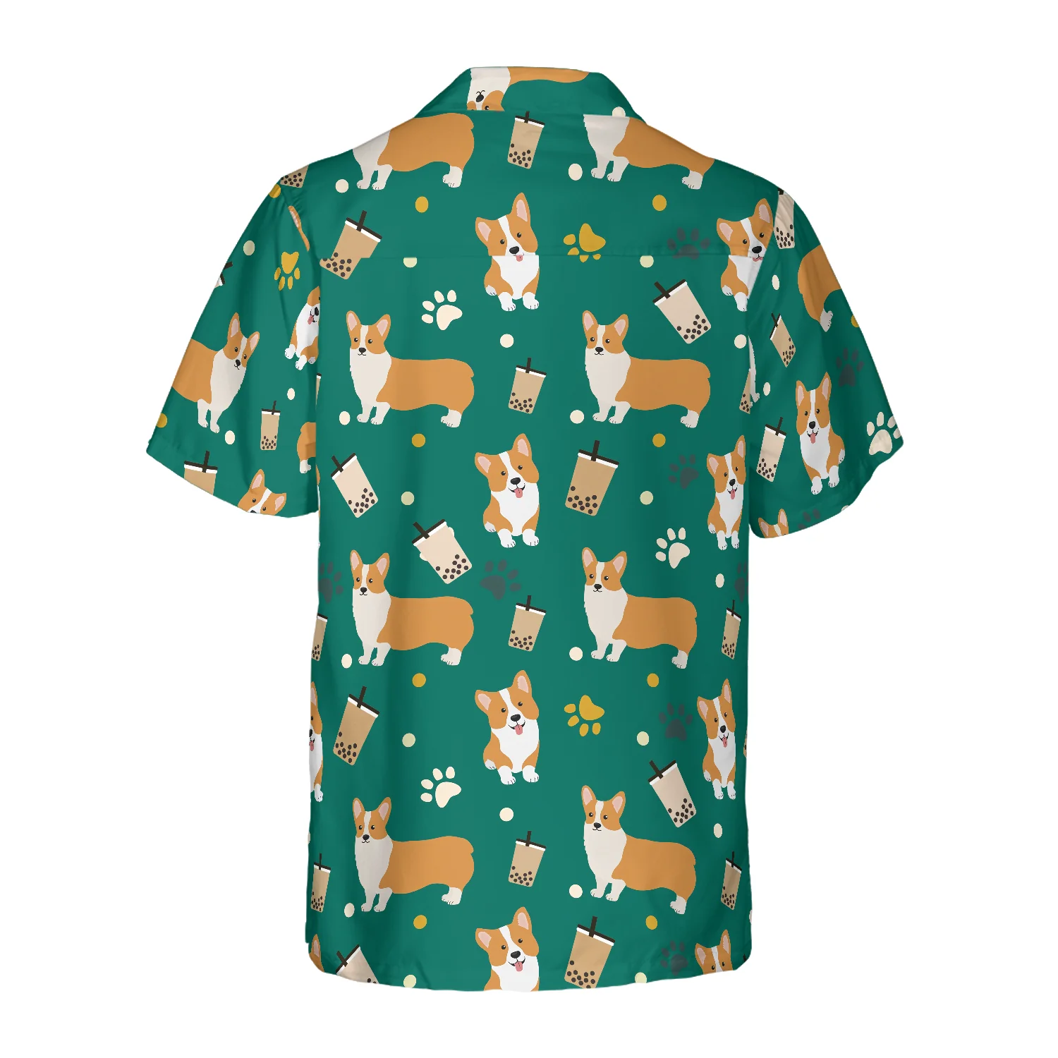 Corgi  Boba Tea Hawaiian Shirt Aloha Shirt For Men and Women