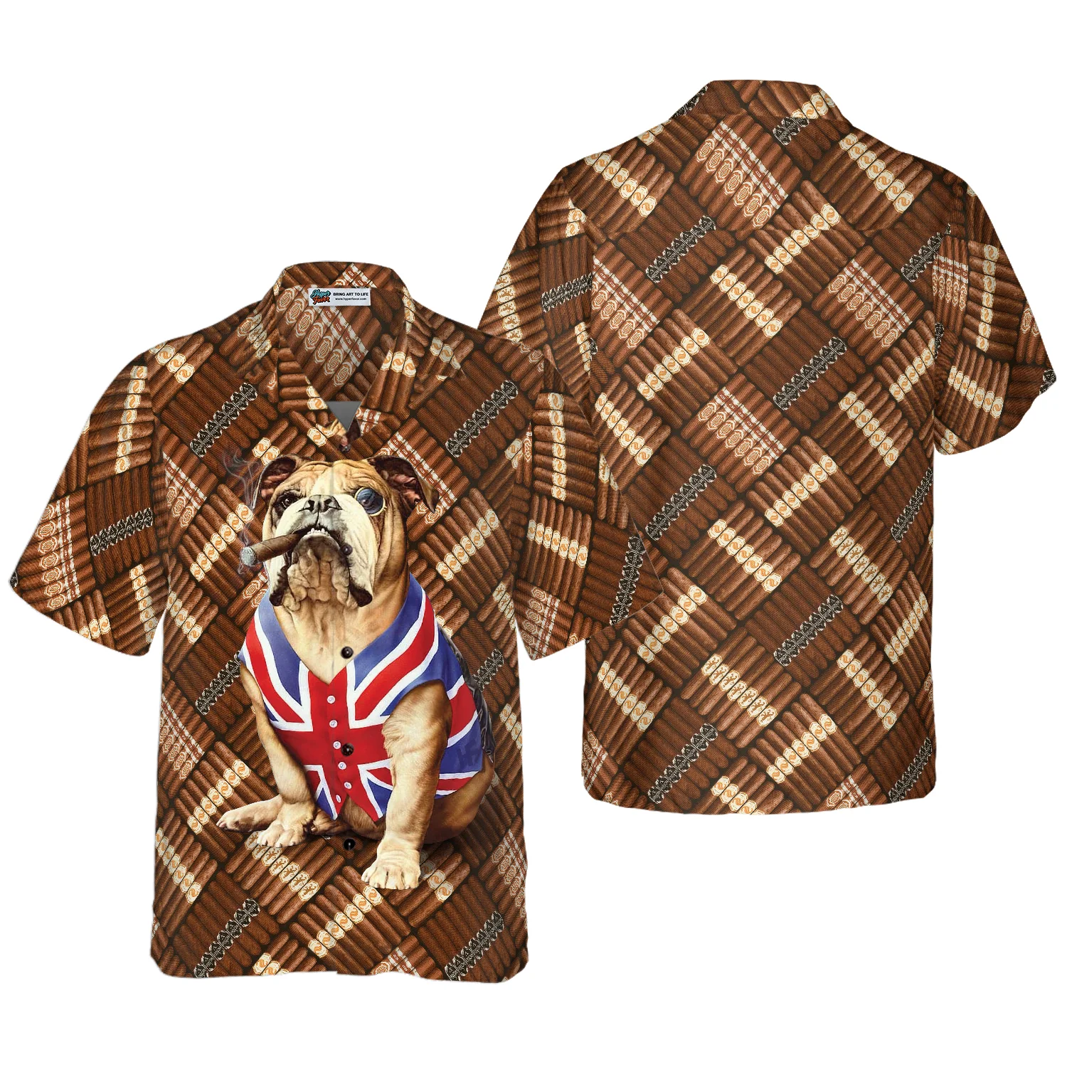 Cigars And Bulldog Shirt Hawaiian Shirt Aloha Shirt For Men and Women