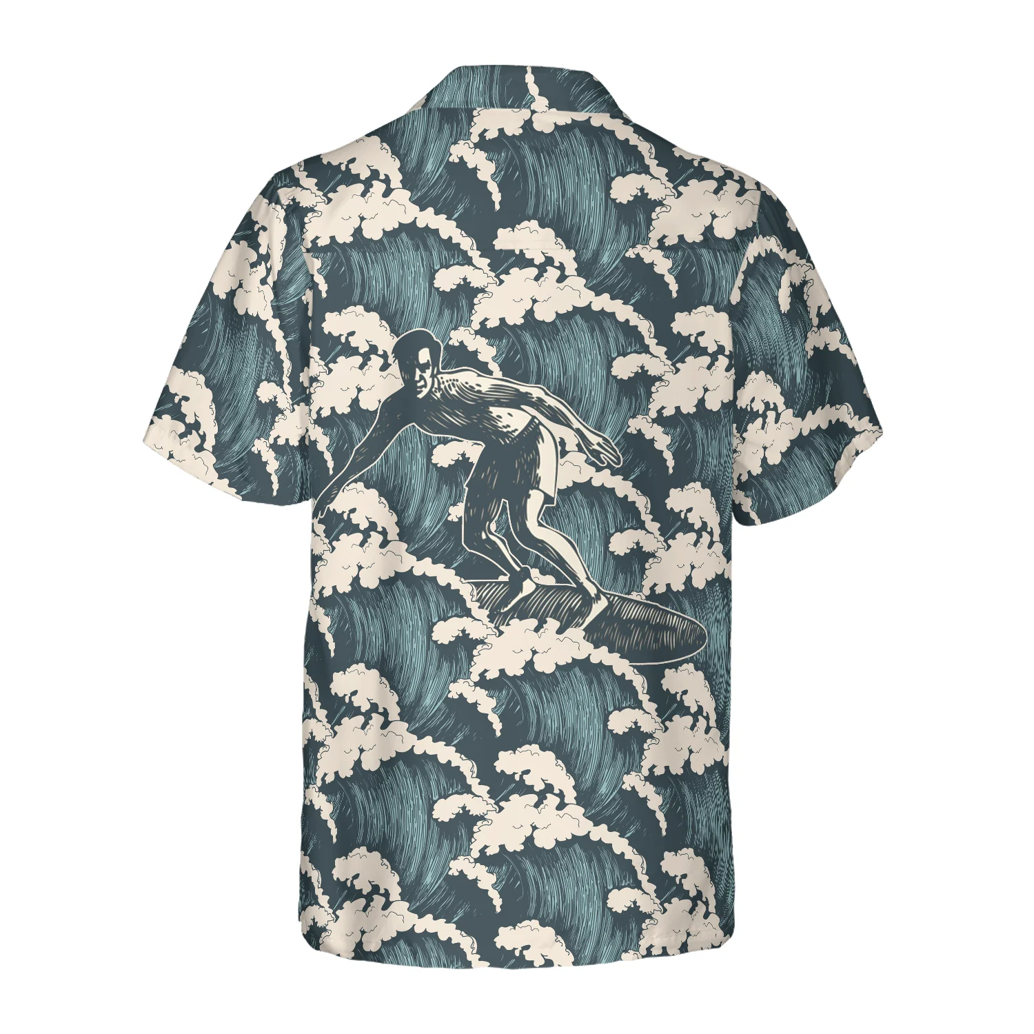 Surfer And Ocean Waves Vintage Hawaiian Shirt Aloha Shirt For Men and Women