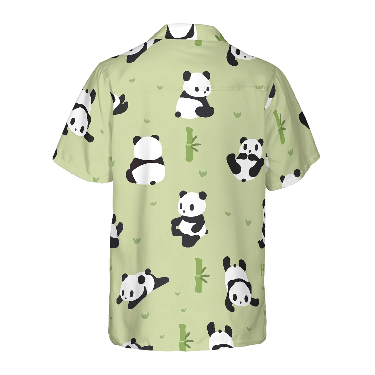 Panda Leaf Pattern Hawaiian Shirt Aloha Shirt For Men and Women